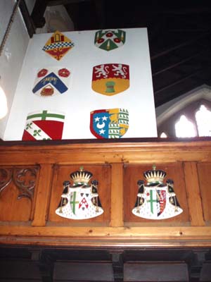 Shields and European coats of arms in St Vincent's