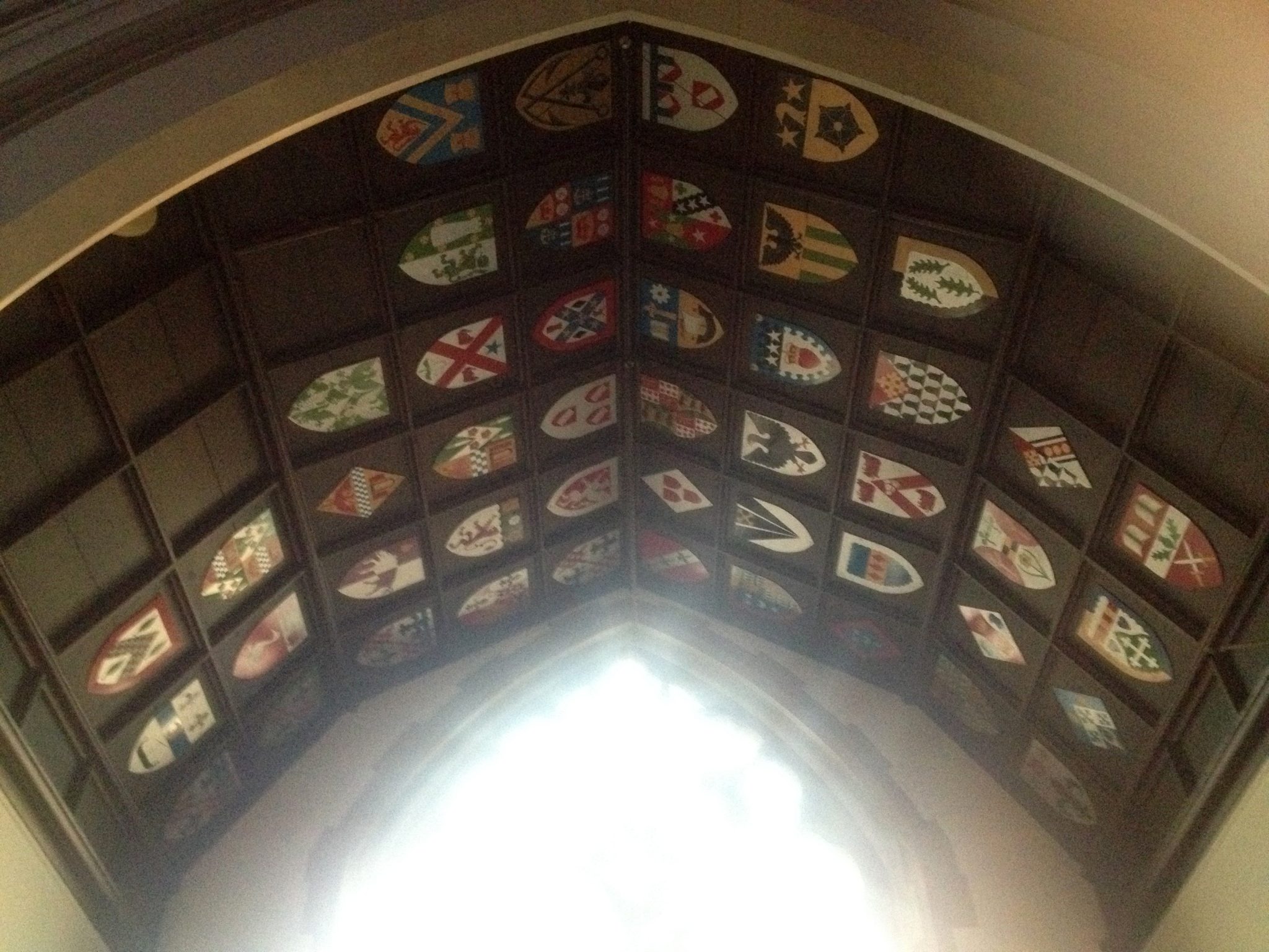 The 47 shields on the ceiling of the Chancel in St Vincent's