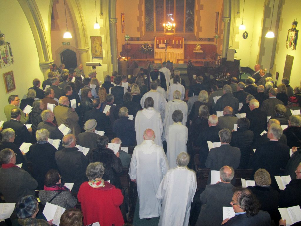 Clergy process in to the Service of Institution of Canon Allan Maclean as Rector of St Vincent's on St Vincent's Day, 22 January 2015