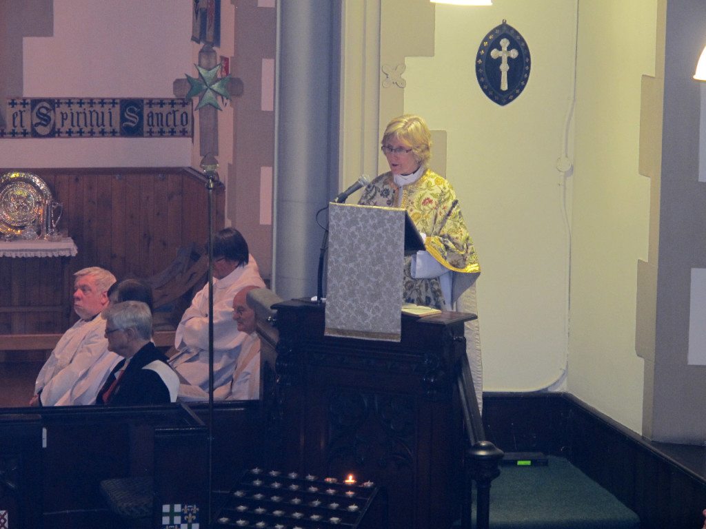 The Very Reverend Susan Macdonald, Dean of Edinburgh, preaches at the Institution of Canon Allan Maclean as Rector of St Vincent's on St Vincent's Day, 22 January 2015