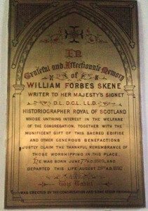 The memorial to William Forbes Skene (1809 - 1892) in St Vincent's 