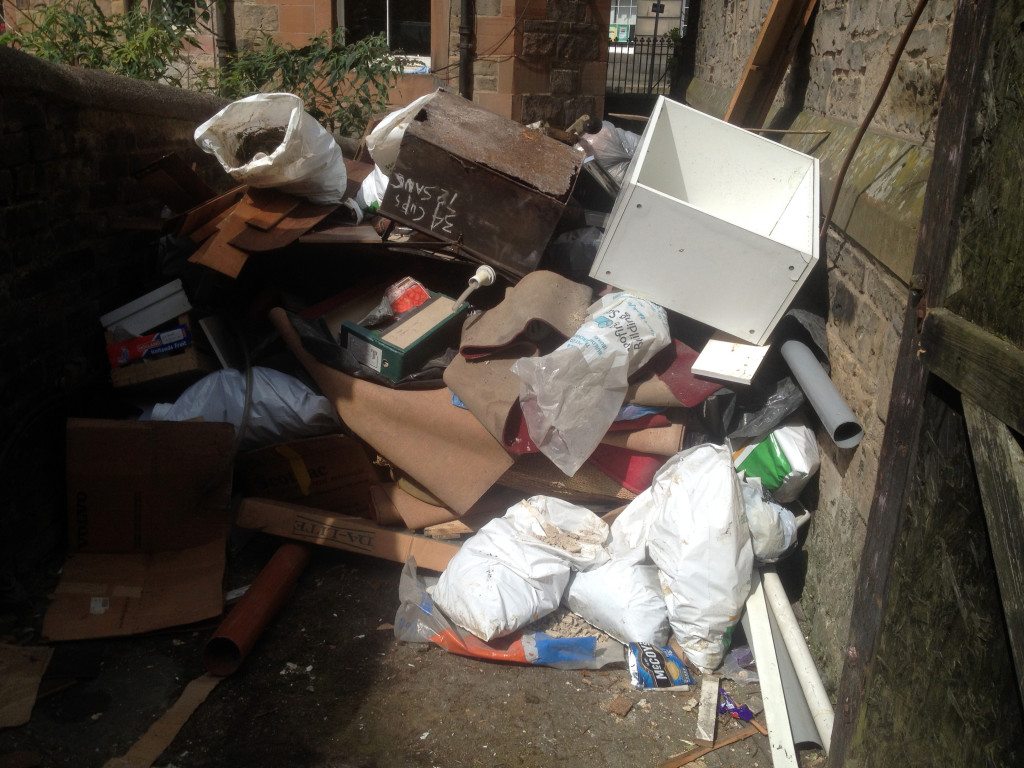 Some of the rubbish waiting to be removed from the west end of St Vincent's in July 2015.