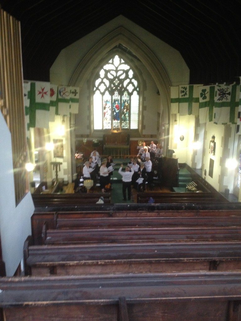 The Chapter House Singers rehearse in St Vincent's under their director Les Shankland prior to Choral Evensong at St Vincent's on Saturday 22nd August 2015