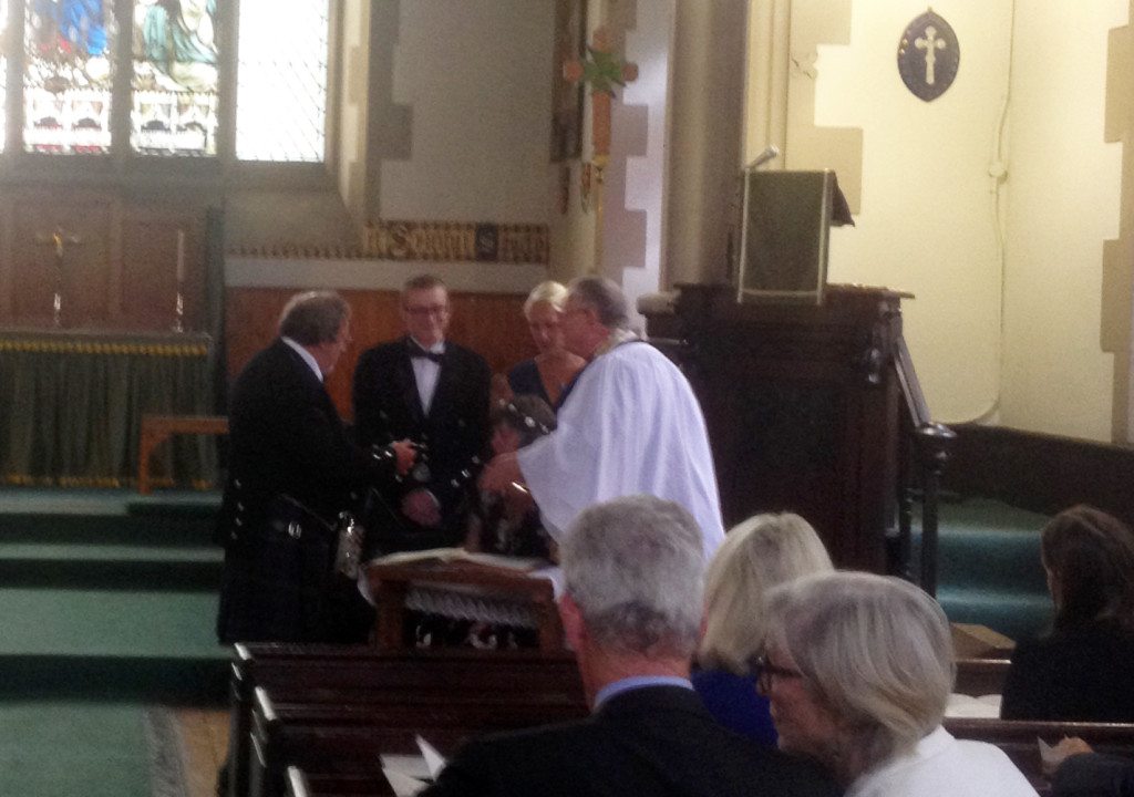 The wedding of Bruce and Carolyn at St Vincent's on 12th August 2015 - officiant the Reverend Dr Joe Morrow, Lord Lyon King of Arms.