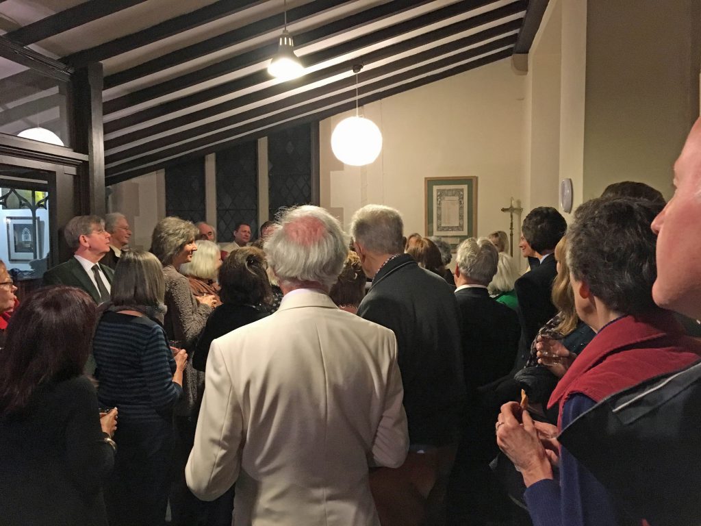 Guests at a private birthday party in the Refectory in September 2016. It followed a piano recital in the church.